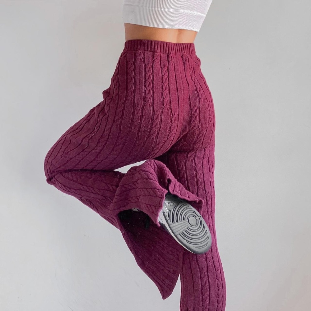 Free People Milk It Women's Burgundy Trousers - Picture 2 of 9